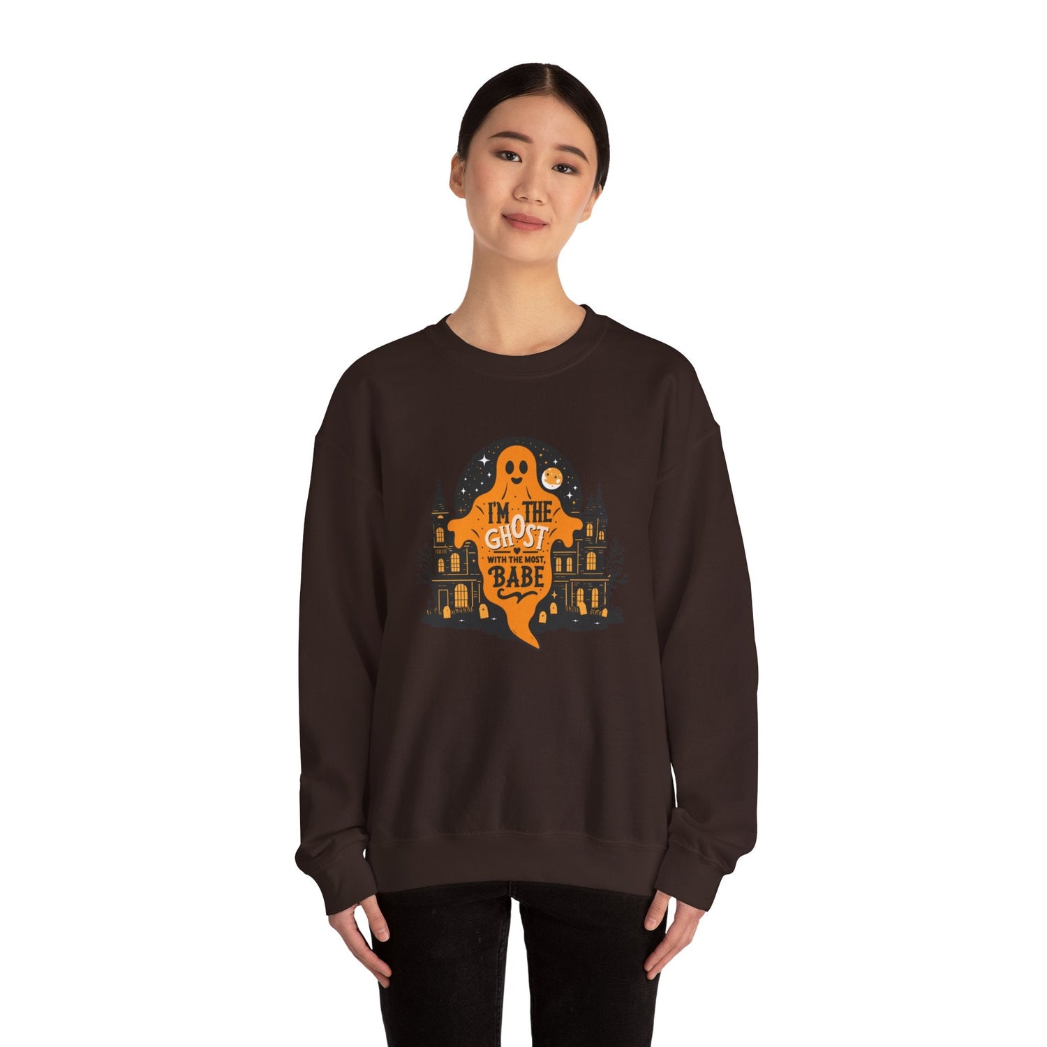 Unisex Halloween Ghost Sweatshirt - Spooky Vibes, Cozy Apparel, Perfect for Fall, Ghost Lover Gift, Halloween Celebration Printify