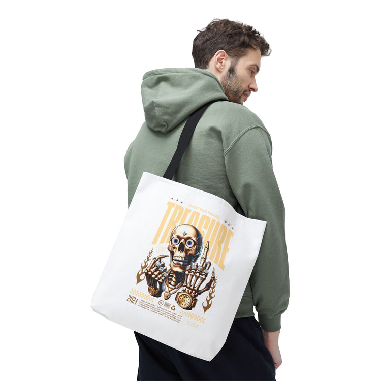 Treasure Hunting Tote Bag, Skull Design, Fun Beach Bag, Unique Gift for Adventurers, Perfect for Everyday Use Printify