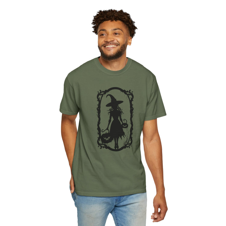 Witchy Garment-Dyed T-Shirt | Halloween Fashion Unisex Tee | Spooky Fall Apparel | Witch Costume Essential Printify