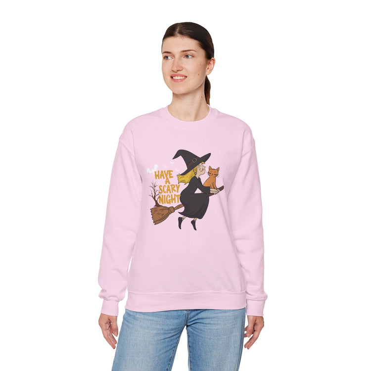 Halloween Witch Sweatshirt, Cozy Crewneck, Unisex Sweater, Spooky Season Apparel, Scary Night Gift, Fall Fashion Printify