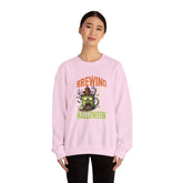 Skull Floral Crewneck Sweatshirt, Unisex Pullover Sweater, Halloween Apparel, Cozy Gift, Trendy Streetwear Printify