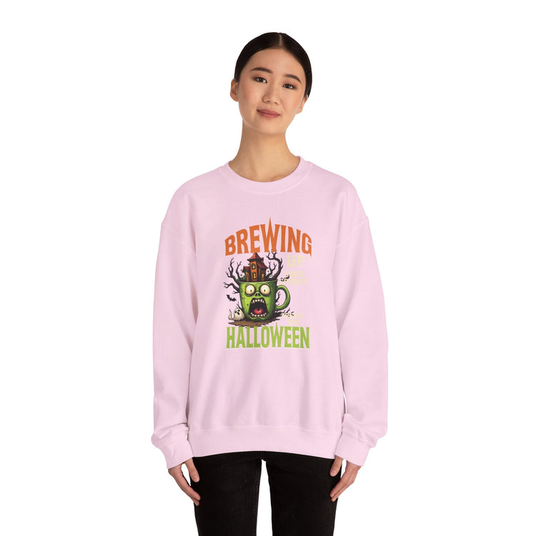 Skull Floral Crewneck Sweatshirt, Unisex Pullover Sweater, Halloween Apparel, Cozy Gift, Trendy Streetwear Printify