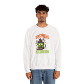 Skull Floral Crewneck Sweatshirt, Unisex Pullover Sweater, Halloween Apparel, Cozy Gift, Trendy Streetwear Printify
