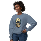 Unisex Lightweight Crewneck Sweatshirt - Nightmare Before Coffee Printify