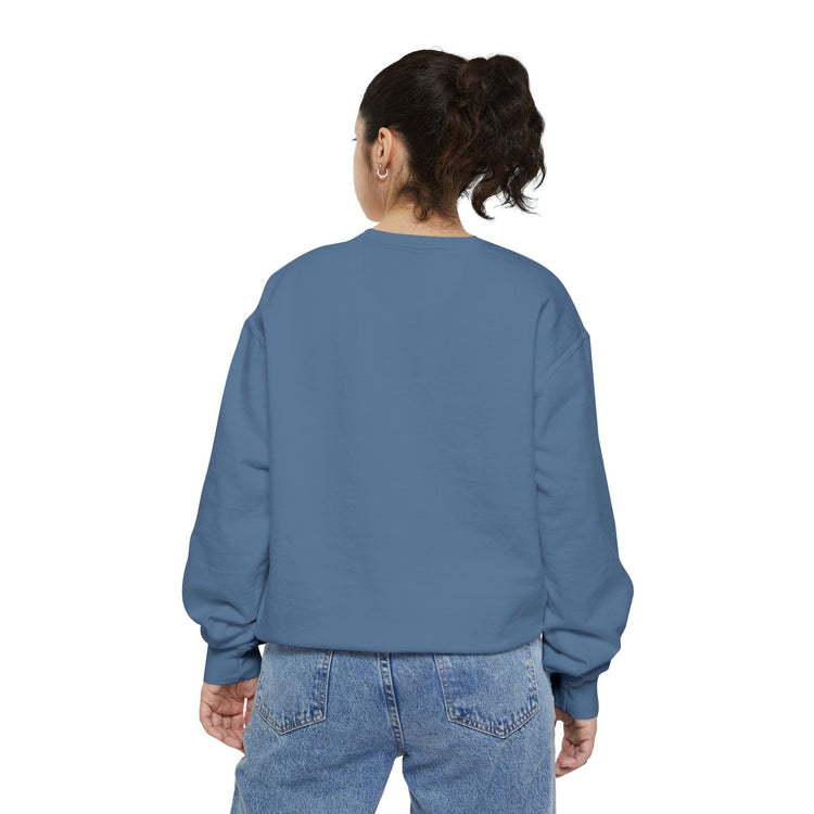 Charming Halloween Sweatshirt, Cozy Witch Design, Unisex Garment-Dyed Hoodie, Fall Fashion, Spooky Season Wear, Trick or Treat Gift Printify