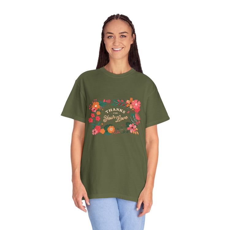 Floral Thank You T-Shirt, Comfortable Gift Tee, Unisex Floral Tee, Casual Style Shirt, Appreciation Day Gift, Everyday Wear Printify