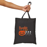 Halloween Pumpkin Canvas Tote Bag – Reusable Eco-Friendly Cotton Shopping Bag – Fall Gift, Trick or Treat Tote for Spooky Season Printify