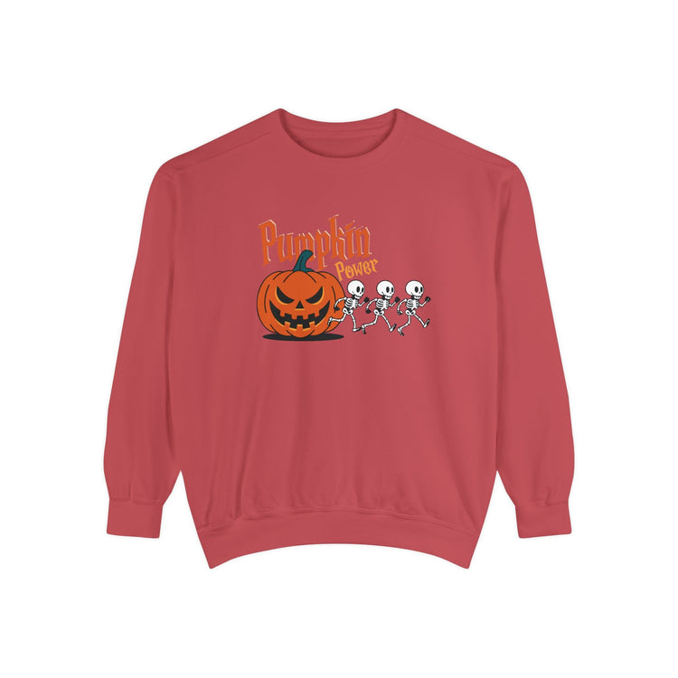 Pumpkin Skeleton Sweatshirt, Cozy Fall Apparel, Halloween Gift, Unisex Sweatshirt, Autumn Fashion Printify