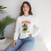 Skull Floral Crewneck Sweatshirt, Unisex Pullover Sweater, Halloween Apparel, Cozy Gift, Trendy Streetwear Printify