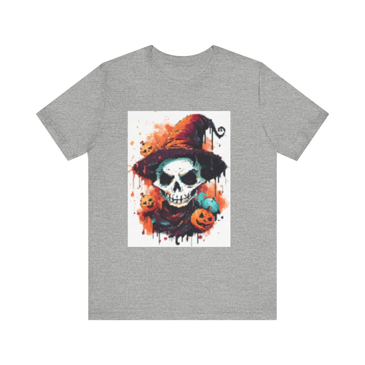 Halloween Skull Graphic Tee, Unisex Short Sleeve T-Shirt, Spooky Apparel, Fall Fashion, Halloween Costume Tee Printify