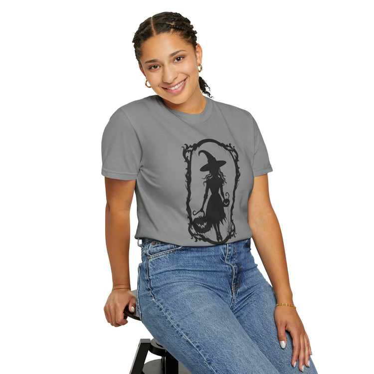 Witchy Garment-Dyed T-Shirt | Halloween Fashion Unisex Tee | Spooky Fall Apparel | Witch Costume Essential Printify