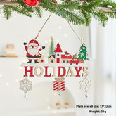 Christmas Tree Ornaments Christmas Wooden English Letter Card Ornaments My Store