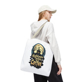 Nightmare Before Coffee Tote Bag, Halloween Tote, Spooky Drink Carrier, Gift for Coffee Lovers, AOP Design Bag Printify