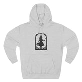 Halloween Witch Fleece Hoodie, Cozy Fall Apparel, Spooky Season Sweatshirt, Ghostly Gift, Halloween Costume Alternative Printify