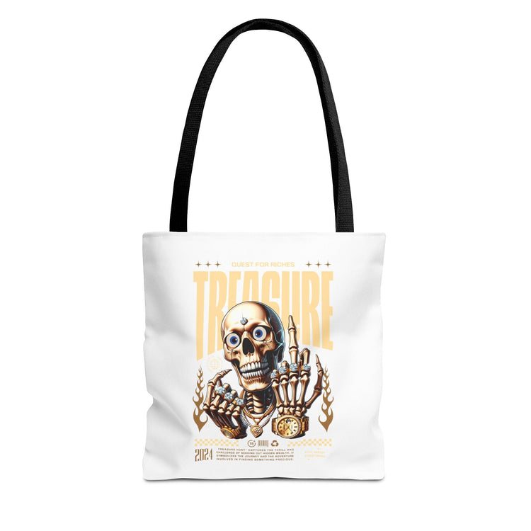 Treasure Hunting Tote Bag, Skull Design, Fun Beach Bag, Unique Gift for Adventurers, Perfect for Everyday Use Printify