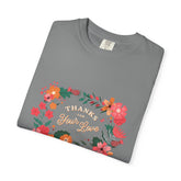 Floral Thank You T-Shirt, Comfortable Gift Tee, Unisex Floral Tee, Casual Style Shirt, Appreciation Day Gift, Everyday Wear Printify