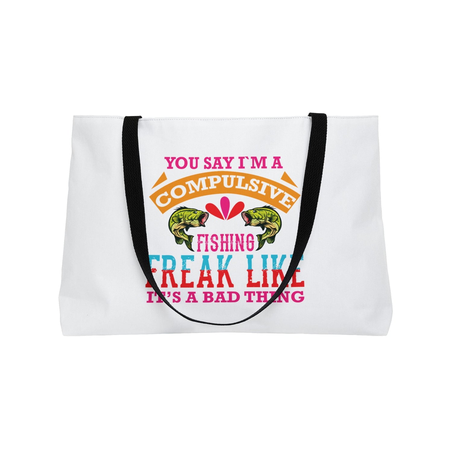 Compulsive Fishing Weekender Tote Bag, Fishing Enthusiast Bag, Summer Tote, Outdoor Adventure Bag, Gift for Anglers Printify