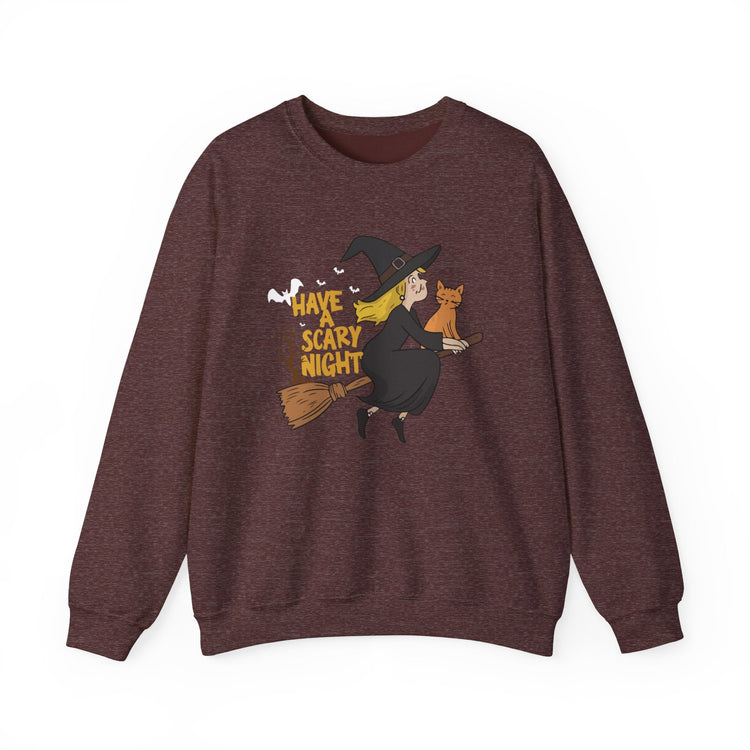 Halloween Witch Sweatshirt, Cozy Crewneck, Unisex Sweater, Spooky Season Apparel, Scary Night Gift, Fall Fashion Printify