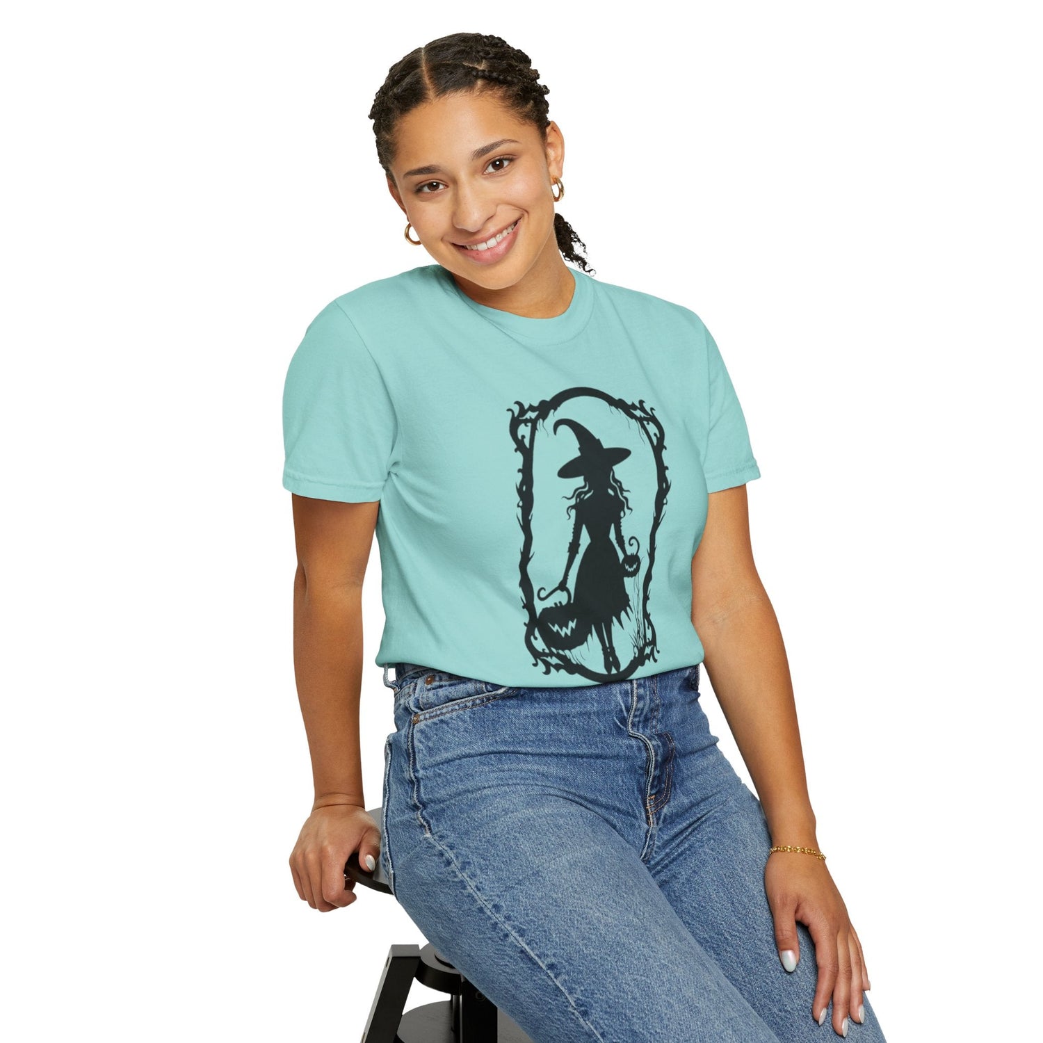 Witchy Garment-Dyed T-Shirt | Halloween Fashion Unisex Tee | Spooky Fall Apparel | Witch Costume Essential Printify
