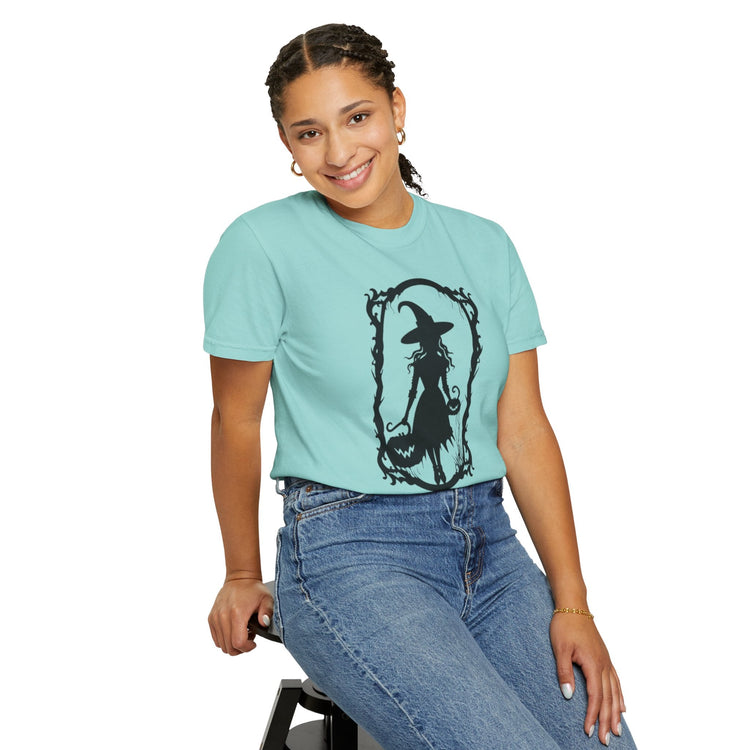 Witchy Garment-Dyed T-Shirt | Halloween Fashion Unisex Tee | Spooky Fall Apparel | Witch Costume Essential Printify