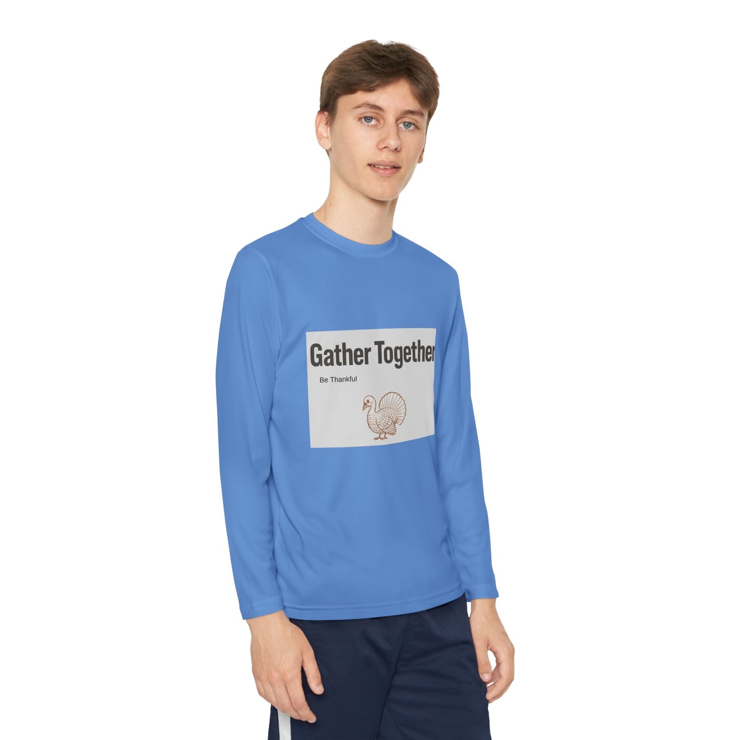 Thanksgiving Youth Long Sleeve Tee, Gather Together Shirt, Kids Long Sleeve Shirt, Family Celebration Apparel, Holiday Gift Printify