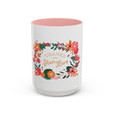 Floral Love Coffee Mug, Personalized Gift for Her, Wedding Favor, Inspirational Drinkware, Home Decor, 11oz, 15oz Printify