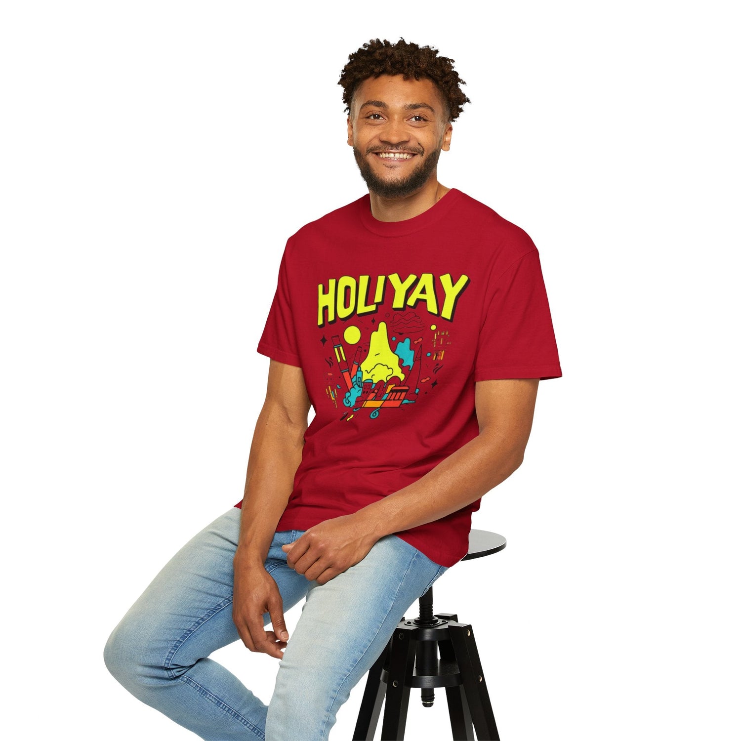 Holi-Yay Graphic T-Shirt, Fun Summer Tee, Unique Gift, Casual Wear, Birthday, Holiday Celebration, Unisex Apparel Printify