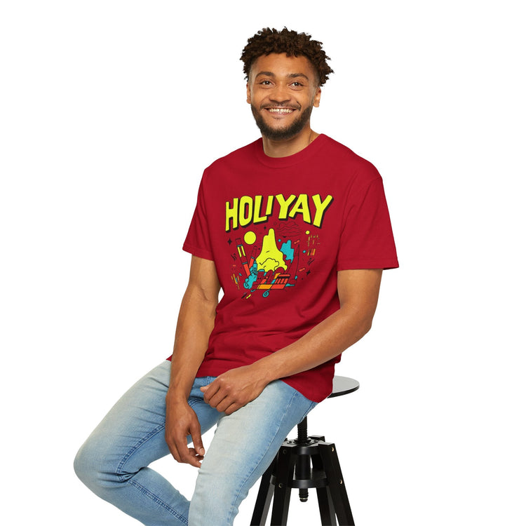 Holi-Yay Graphic T-Shirt, Fun Summer Tee, Unique Gift, Casual Wear, Birthday, Holiday Celebration, Unisex Apparel Printify