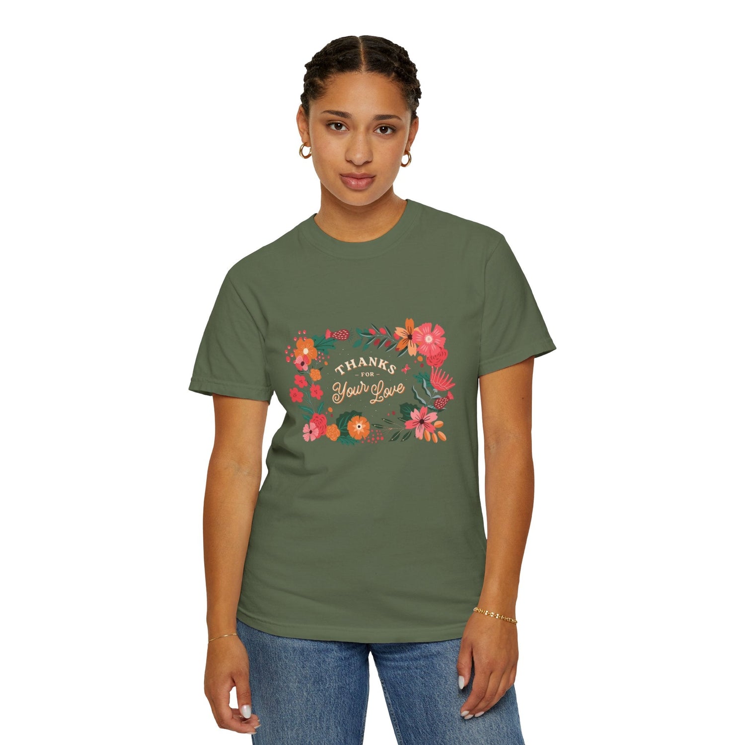 Floral Thank You T-Shirt, Comfortable Gift Tee, Unisex Floral Tee, Casual Style Shirt, Appreciation Day Gift, Everyday Wear Printify