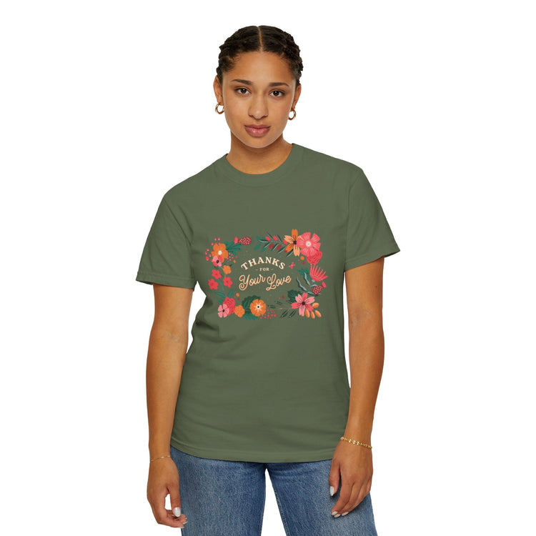 Floral Thank You T-Shirt, Comfortable Gift Tee, Unisex Floral Tee, Casual Style Shirt, Appreciation Day Gift, Everyday Wear Printify