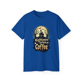 Nightmare Before Coffee Tee, Halloween T-Shirt, Coffee Lover Gift, Spooky Shirt, Unisex Graphic Tee, Autumn Apparel Printify
