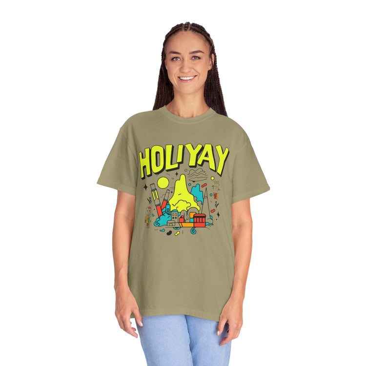 Holi-Yay Graphic T-Shirt, Fun Summer Tee, Unique Gift, Casual Wear, Birthday, Holiday Celebration, Unisex Apparel Printify