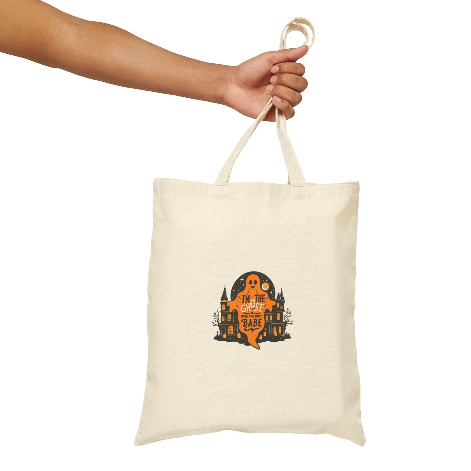 Spooky Ghost Tote Bag | Halloween, Trick or Treat, Eco-Friendly, Everyday Use, Gift for Her Printify