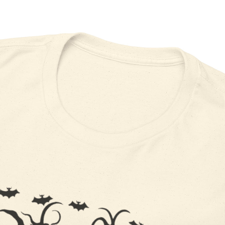 Whimsical Forest Silhouette Tee, Unisex Heavy Cotton T-Shirt, Fall Fashion, Halloween Shirt, Nature Lover Gift Printify