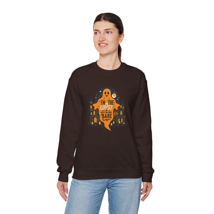 Unisex Halloween Ghost Sweatshirt - Spooky Vibes, Cozy Apparel, Perfect for Fall, Ghost Lover Gift, Halloween Celebration Printify