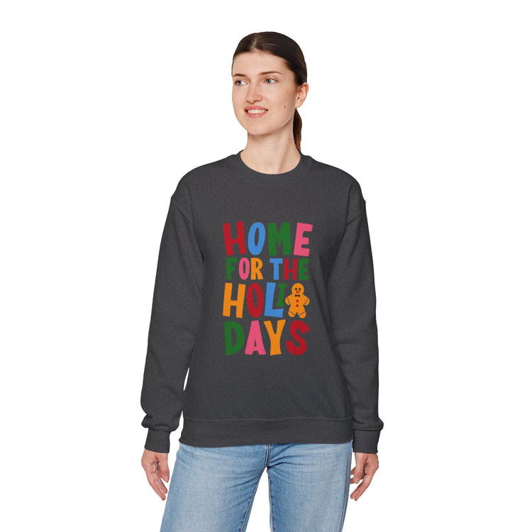 Home for the Holidays Crewneck Sweatshirt, Festive Sweater, Winter Apparel, Christmas Gift, Cozy Holiday Wear Printify