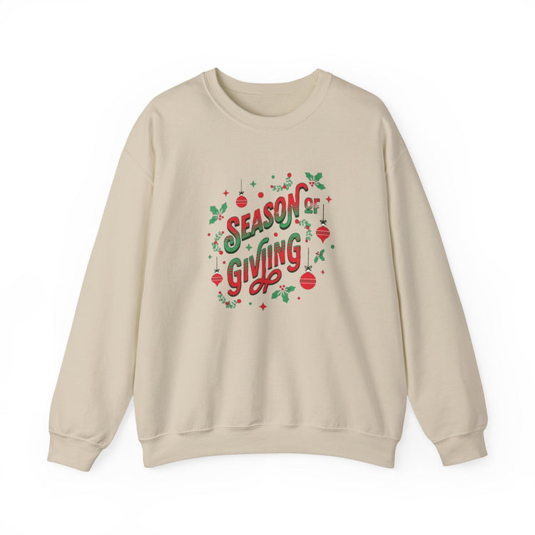 Cozy Holiday Sweatshirt Season of Giving Unisex Crewneck Perfect Gift Christmas Winter Wear Comfortable Stylish Heavy Blend Festive Sweatshirt Printify