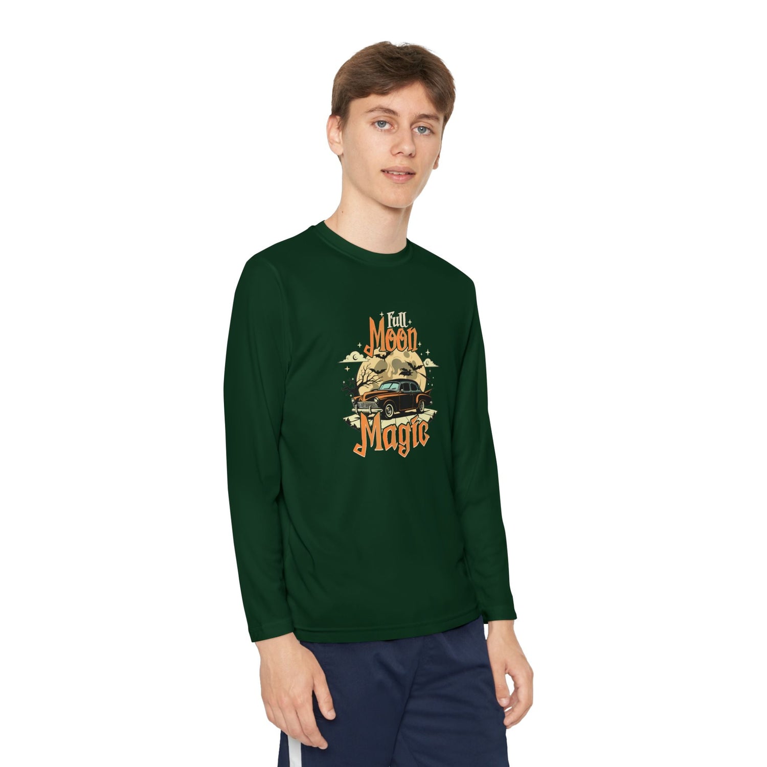 Youth Long Sleeve Competitor Tee - Vibrant Graphic Tee for Kids, Perfect for Casual Outings, Halloween, Parties, Everyday Wear, Unique [...] Printify