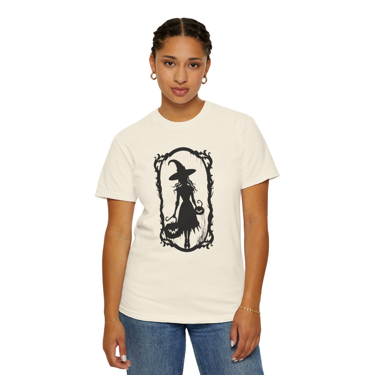Witchy Garment-Dyed T-Shirt | Halloween Fashion Unisex Tee | Spooky Fall Apparel | Witch Costume Essential Printify