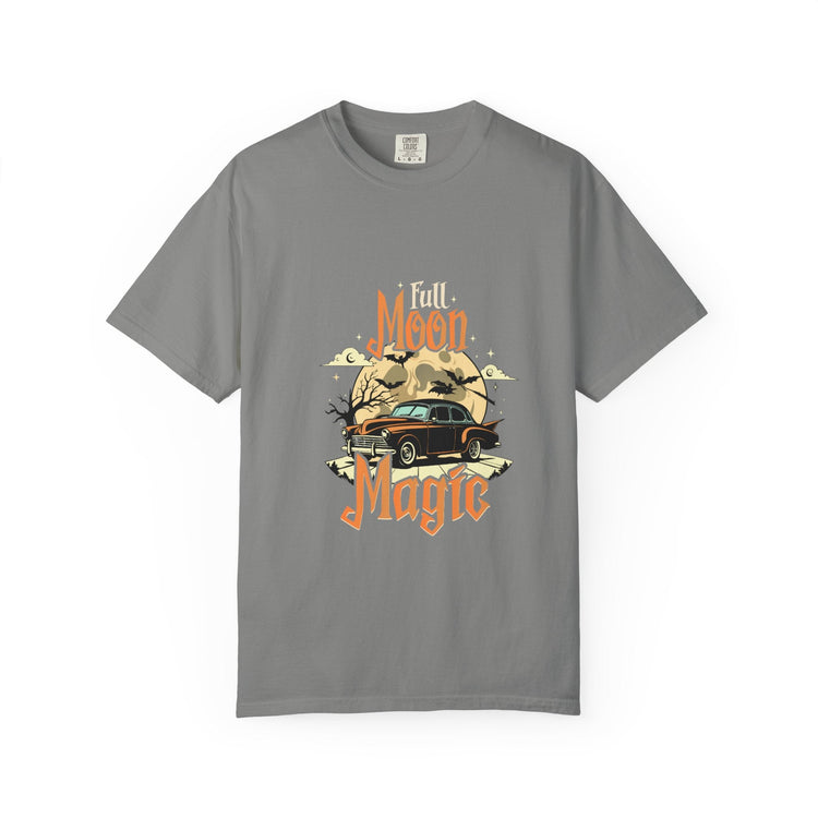 Moon Magic Unisex Garment-Dyed T-shirt, Vintage Car Tee, Astrology Gift, Casual Wear, Moon Lover Apparel, Unisex Soft T-shirt Printify