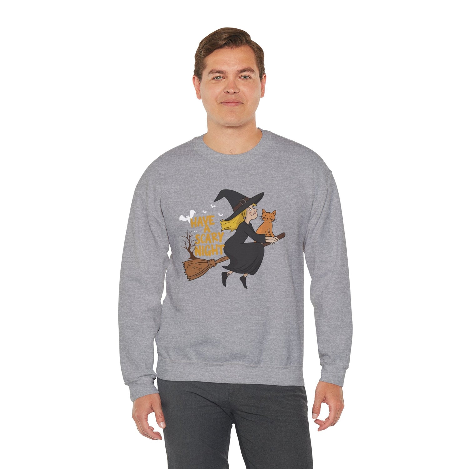 Halloween Witch Sweatshirt, Cozy Crewneck, Unisex Sweater, Spooky Season Apparel, Scary Night Gift, Fall Fashion Printify