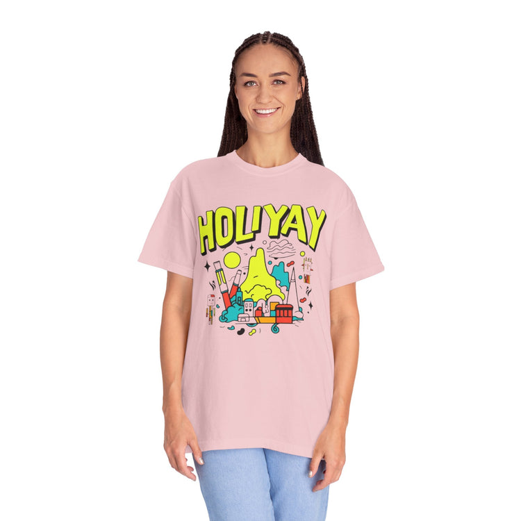 Holi-Yay Graphic T-Shirt, Fun Summer Tee, Unique Gift, Casual Wear, Birthday, Holiday Celebration, Unisex Apparel Printify