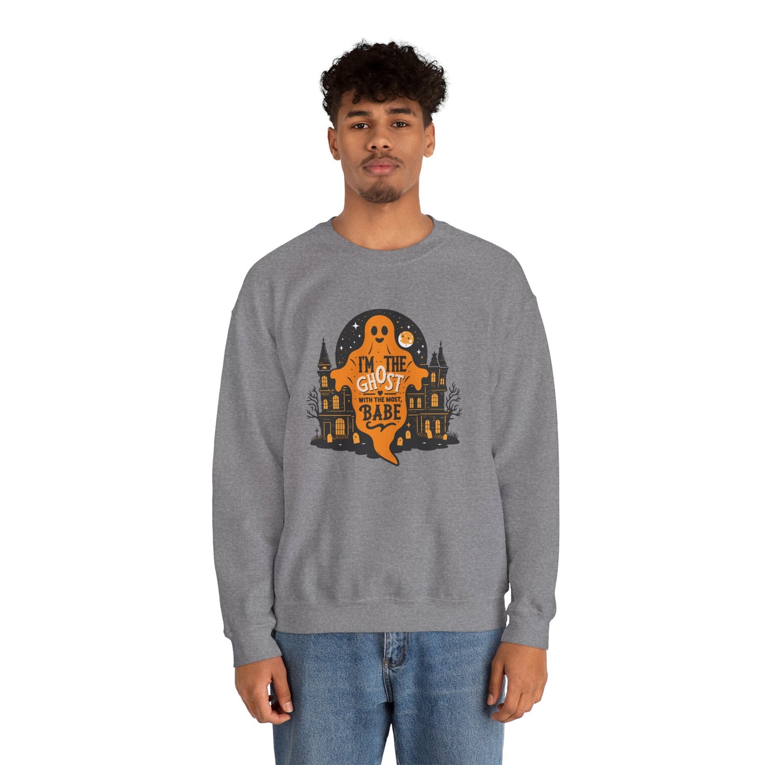Unisex Halloween Ghost Sweatshirt - Spooky Vibes, Cozy Apparel, Perfect for Fall, Ghost Lover Gift, Halloween Celebration Printify