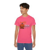 Halloween Skeleton Pumpkin Tee, Spooky Graphic Shirt, Unisex Fall Fashion, Halloween Costume Top, Fun October Apparel Printify