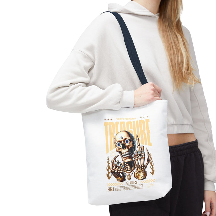 Treasure Hunting Tote Bag, Skull Design, Fun Beach Bag, Unique Gift for Adventurers, Perfect for Everyday Use Printify