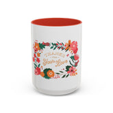 Floral Love Coffee Mug, Personalized Gift for Her, Wedding Favor, Inspirational Drinkware, Home Decor, 11oz, 15oz Printify