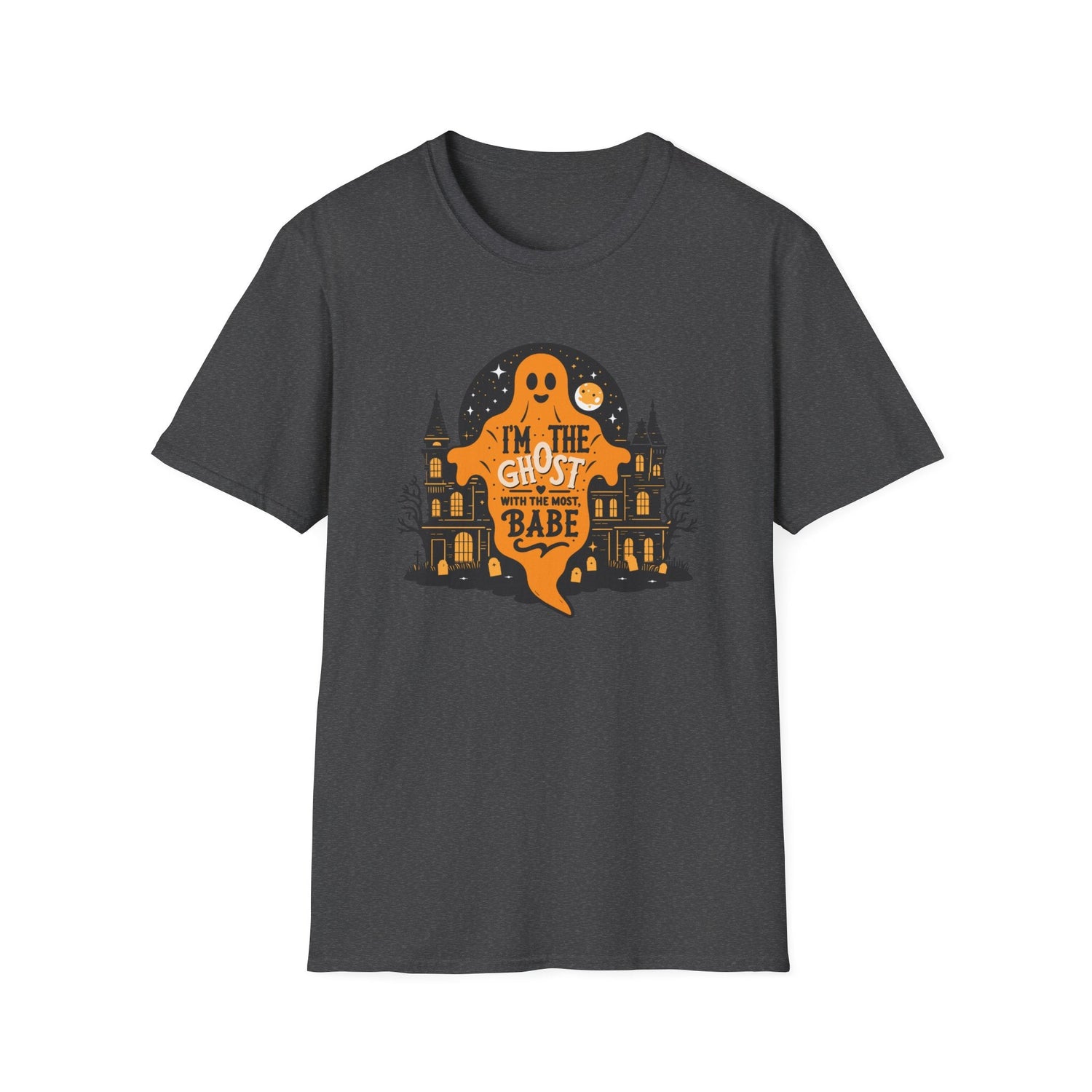 Halloween Ghost T-Shirt, Unisex Softstyle Tee for Halloween, Cute Halloween Shirt, Fall Festive Wear, Funny Ghost Design Printify