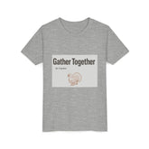 Gather Together Youth Tee - Thankful Thanksgiving Shirt, Kids Holiday T-Shirt, Family Gathering Outfit, Cute Fall Apparel, Youth [...] Printify