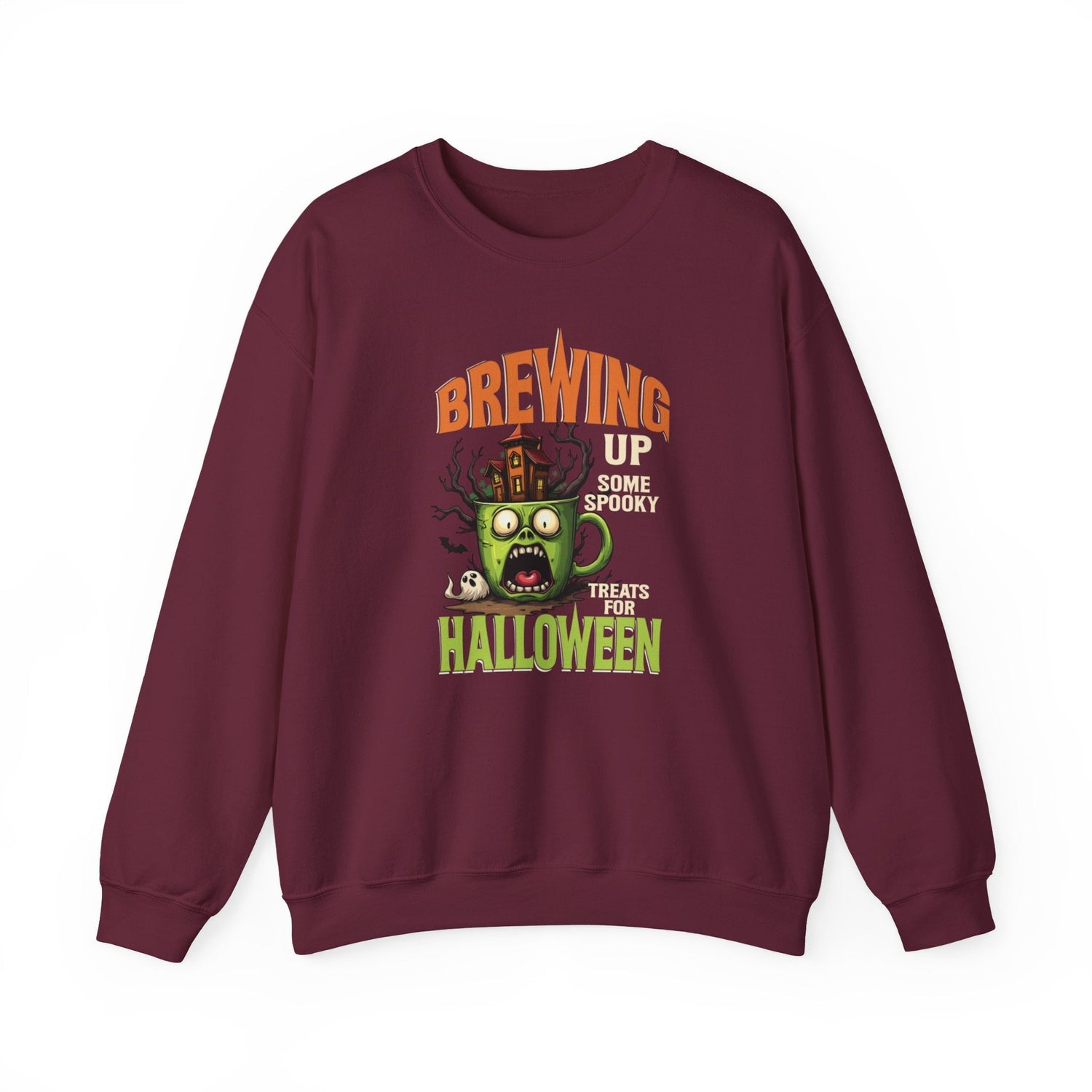 Skull Floral Crewneck Sweatshirt, Unisex Pullover Sweater, Halloween Apparel, Cozy Gift, Trendy Streetwear Printify