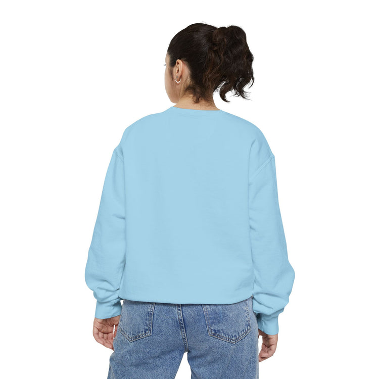Charming Halloween Sweatshirt, Cozy Witch Design, Unisex Garment-Dyed Hoodie, Fall Fashion, Spooky Season Wear, Trick or Treat Gift Printify